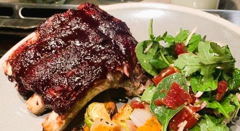Blackberry Grill Sauce on baby back ribs