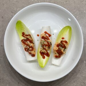 ASIANQENDIVEBOAT - Woodinville Sauce Co. Chef Dave's Endive Small Bite with Asian'Q Everything Sauce