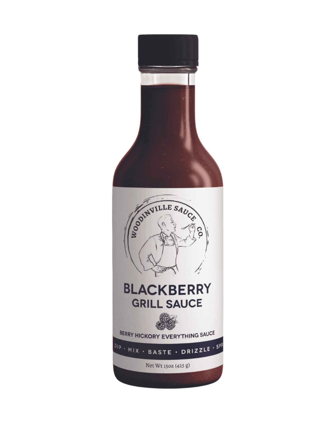 BGS -Standard Size 1 - Woodinville Sauce Co. Blackberry Grill Sauce Bottle