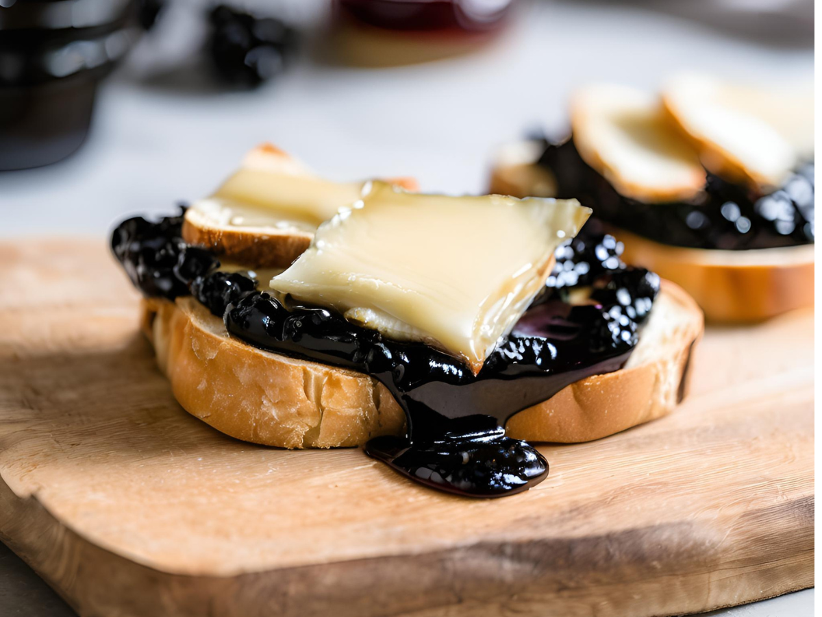 Blackberry Grill with Brie 1200 x 900 px - Woodinville Sauce Co. Blackberry Grill Sauce with Brie and Bread