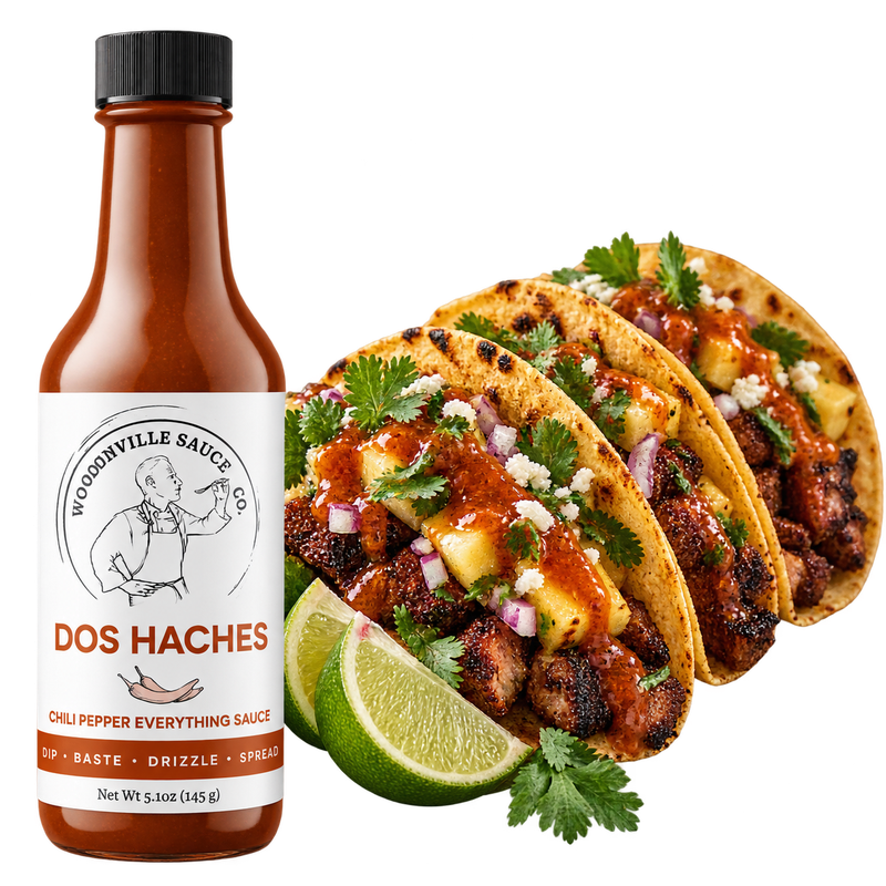 Dos Haches Chili Sauce with Tacos